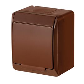 GALATEA IP44 Zásuvka 2P+PE (hnědá)