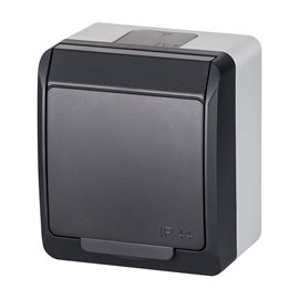 GALATEA IP44 Zásuvka 2P+PE (antracit)
