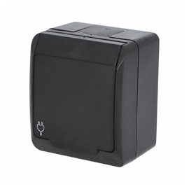 GALATEA IP44 Zásuvka 2P+PE (černá)