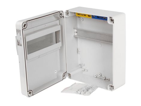 Skříň FlatBOX 5810 IP65, 10mod., na omítku, průhl. dveře, 270x220x120mm 2