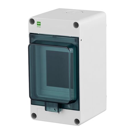 Kryt FlatBOX 5903 IP65, 3mod., na omítku, průhl. dveře, 135x74x97mm