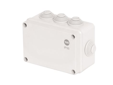Krabice SolidBOX 68032 IP55, 130x95x58mm, plné víko, stupňovité vývodky (8x)