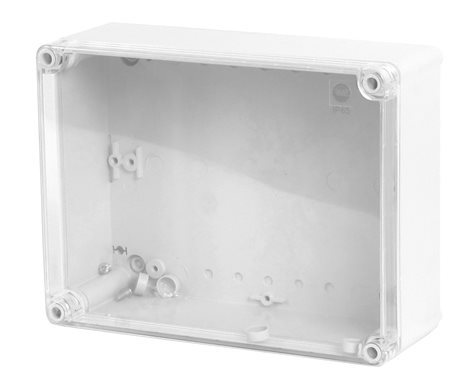 Krabice SolidBOX 68161 IP65, 220x170x86mm, průhledné víko, hladké boky