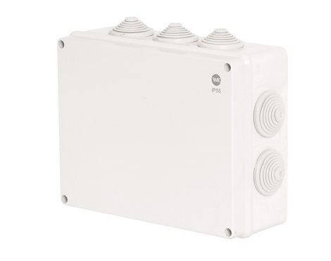 Krabice SolidBOX 68162 IP55, 249x198x81mm, plné víko, stupňovité vývodky (10x)