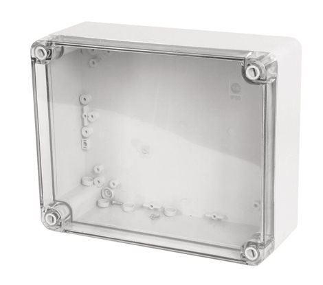 Krabice SolidBOX 68191 IP65, 270x220x106mm, průhledné víko, hladké boky