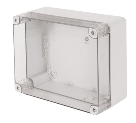 Krabice SolidBOX 68201 IP65, 270x220x126mm, průhledné víko, hladké boky