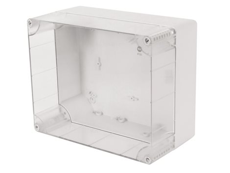 Krabice SolidBOX 68241 IP65, 313x253x165mm, průhledné víko, hladké boky