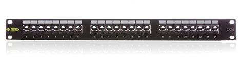 606059 Patch panel KELine Giga+ 24xRJ45 Cat.6 UTP černý 1U 2