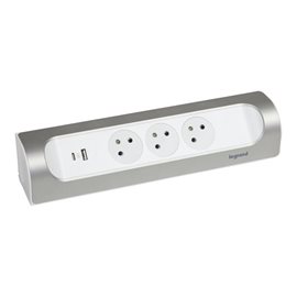 049409 ZÁS.BLOK 3X2P+T USB A+C HLINÍK