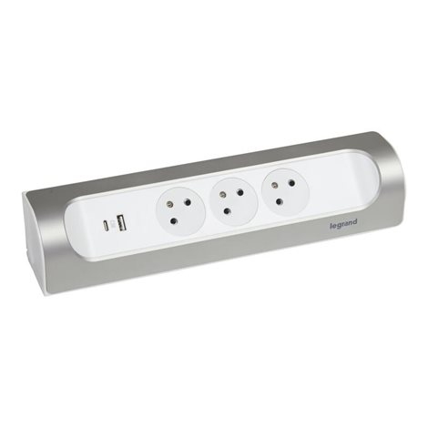 049409 ZÁS.BLOK 3X2P+T USB A+C HLINÍK
