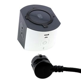 049412 ZÁS.BLOK 2X2P+T USB A+C IND.B/Č
