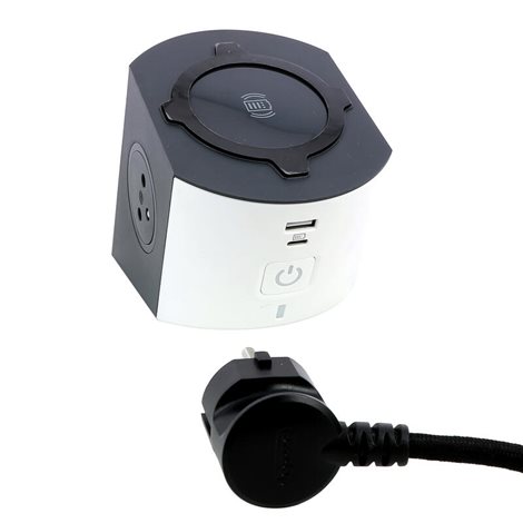 049412 ZÁS.BLOK 2X2P+T USB A+C IND.B/Č 1