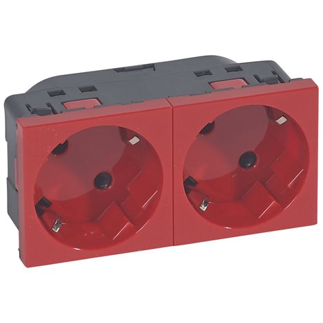 077272 MOSN ZÁS.2X2P+T SCHUKO 4M ČERV