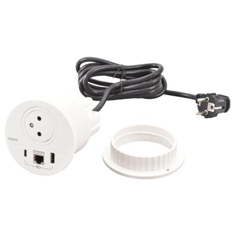 654701 DISQ80 2P+T USB A+C RJ45 BÍLÁ 2