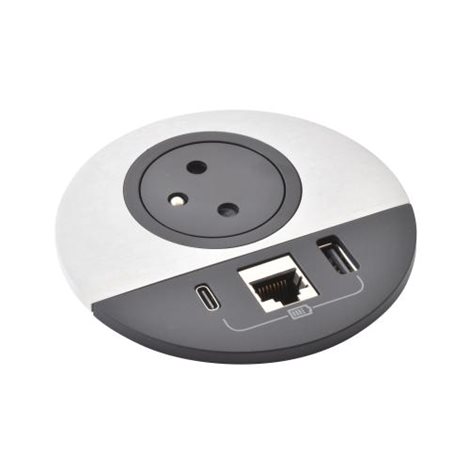 654703 DISQ80 2P+T USB A+C RJ45 Č/KOV 1