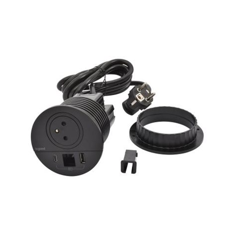 654707 DISQ80 2P+T USB A+C KV ČERNÁ 2