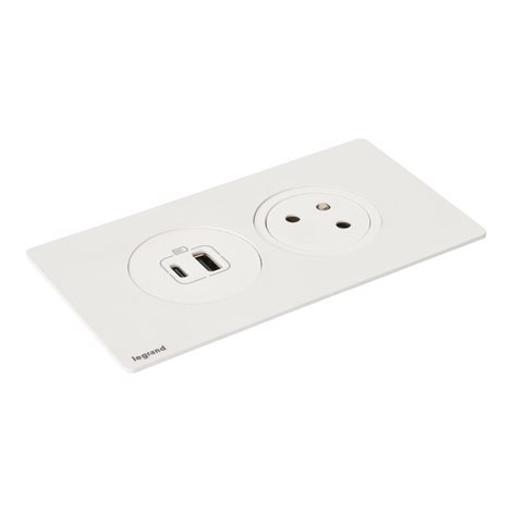 654740 DISQIN 2P+T  USB A+C BÍLÁ 1