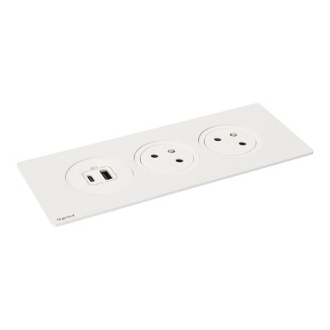 654741 DISQIN 2X2P+T  USB A+C BÍLÁ 1