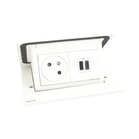 654817 POPUP 2P+T USB A+C  BÍLÁ 4M 1