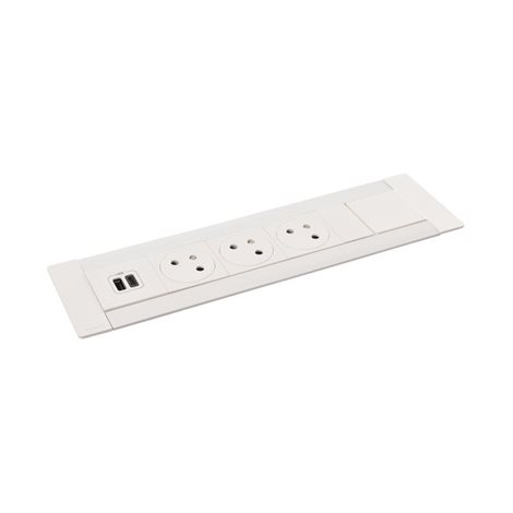 654860 MULTIL 3X2P+T  USB A+C BÍLÁ 1