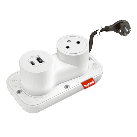 654902 ELECTRON 2P+T USB A+C BÍLÁ 2