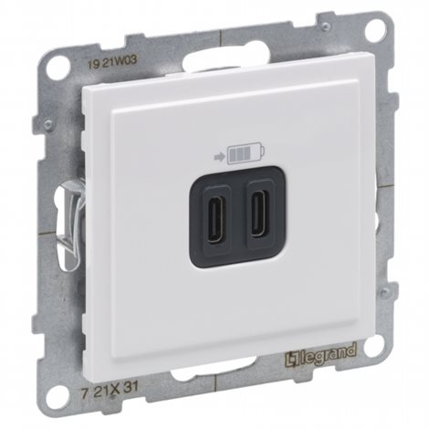 721131 SUNO BÍLÁ 2X NABÍJEČKA USB C+C