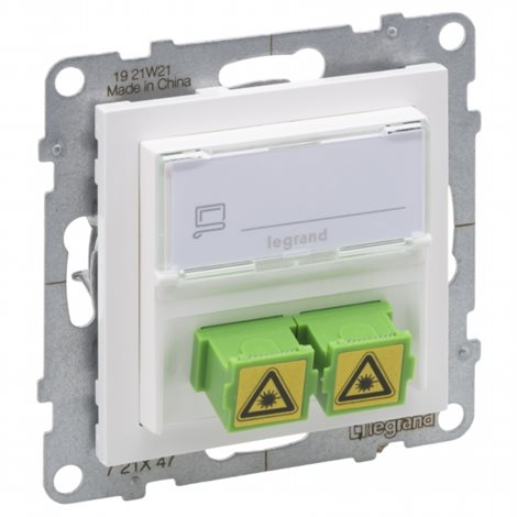 721147 SUNO BÍLÁ OPTICKÁ ZÁSUVKA DUPLEX, 2X SC-APC ADAPTÉR