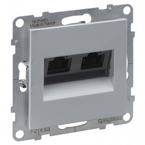 72C6UH2 SUNO HLINÍK DATOVÁ ZÁSUVKA DVOJITÁ 2X RJ45 CAT.6, UTP NESTÍNĚNNÁ