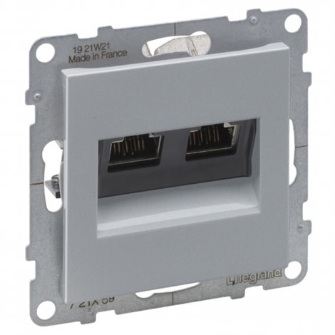 72C6SH2 SUNO HLINÍK DATOVÁ ZÁSUVKA DVOJITÁ 2X RJ45 CAT.6, STP STÍNĚNNÁ