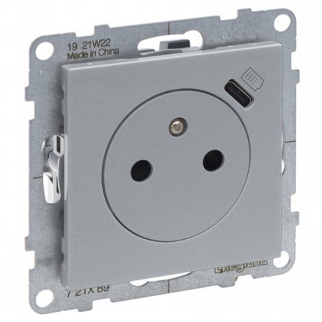 721389 SUNO HLINÍK ZAPUŠTĚNÁ ZÁSUVKA 2P+T S USB NABÍJEČKOU TYPU C