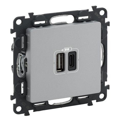 753306 VALL DVOJITÁ NABÍJEČKA USB A+C HLIN.