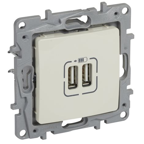 764597 NIL DVOJITÁ NABÍJEČKA USB A+C BÍLÁ