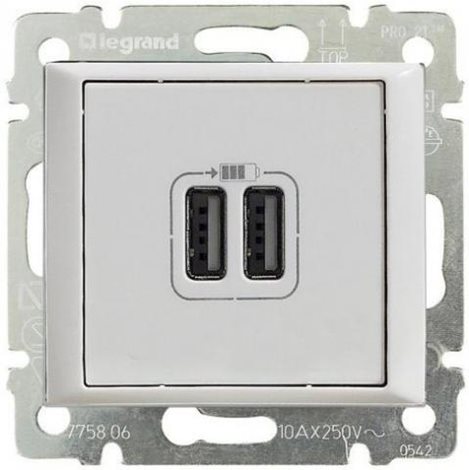 770470 VA 2XUSB NABÍJEČKA BÍLÁ