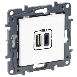863140 NILOE S.NABÍJEČKA USB A+C BÍLÁ