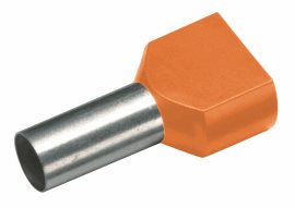 182430 Izolovaná dvojitá dutinka Cu 2 x 0,5/8 mm, oranžová (100 ks)