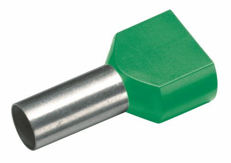 182454 Izolovaná dvojitá dutinka Cu 2 x 16/14 mm, zelená (100 ks)