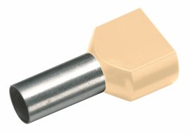 182452 Izolovaná dvojitá dutinka Cu 2 x 10/14 mm, krémová (100 ks)