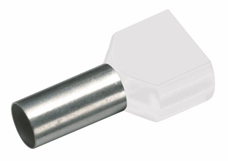 182432 Izolovaná dvojitá dutinka Cu 2 x 0,75/8 mm, bílá (100 ks)