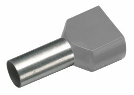 182448 Izolovaná dvojitá dutinka Cu 2 x 4/12 mm, šedá (100 ks)