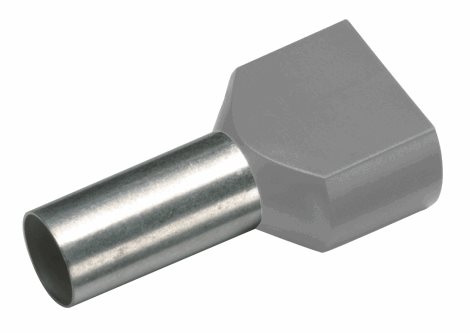 182448 Izolovaná dvojitá dutinka Cu 2 x 4/12 mm, šedá (100 ks)