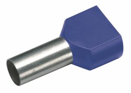 182444 Izolovaná dvojitá dutinka Cu 2 x 2,5/10 mm, modrá (100 ks)