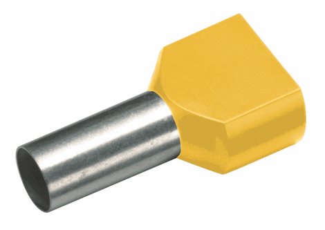 182438 Izolovaná dvojitá dutinka Cu 2 x 1/10 mm, žlutá (100 ks)