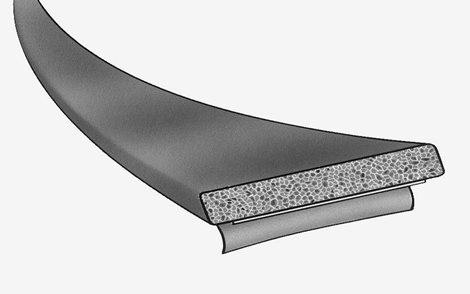 Těsnění 5x12mm, samolepící, mikroprofil, EPDM, černé, 1 klubo = cca 20m