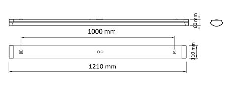 Přisazené LED svítidlo MODUS KX 4000 1210mm opálový PMMA kryt 840 LEDdriver 700mA IP54 6