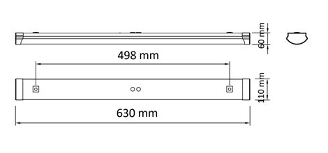 Přisazené LED svítidlo MODUS KX 2000 600mm opálový PMMA kryt 840 LED driver 700 mA IP54 7