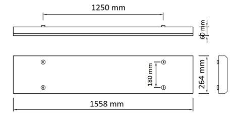 Přisazené LED svítidlo MODUS LLLX6000 vysoké 2xLED 840 1500mm mřížka MAT NONSELV 350mA 6