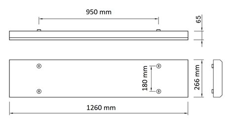 Přisazené svítidlo MODUS LLX G13 2x22W LED 1200 AL, hliník 2