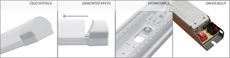 MODUS KX 5000, 1210mm, opálový PMMA kryt, přisazené,  LED 840, driver 1050mA 6