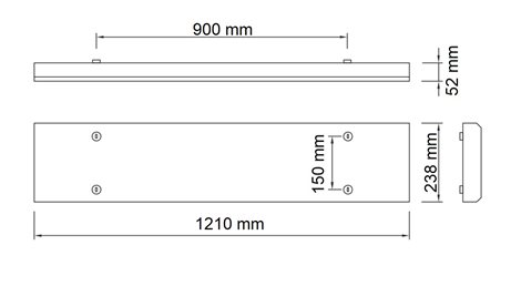 Modus LLL, 2x LED, 1200mm, nízké, ALDP + omega profil, přisazené, 4000K, NONSELV 350mA 5