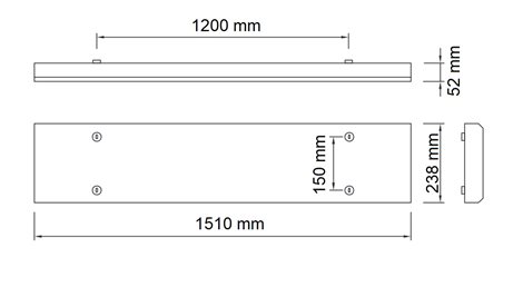 Modus LLL, 2x LED , 1500mm, nízké, ALDP + omega profil, přisazené, 4000K, NONSELV 350mA 4